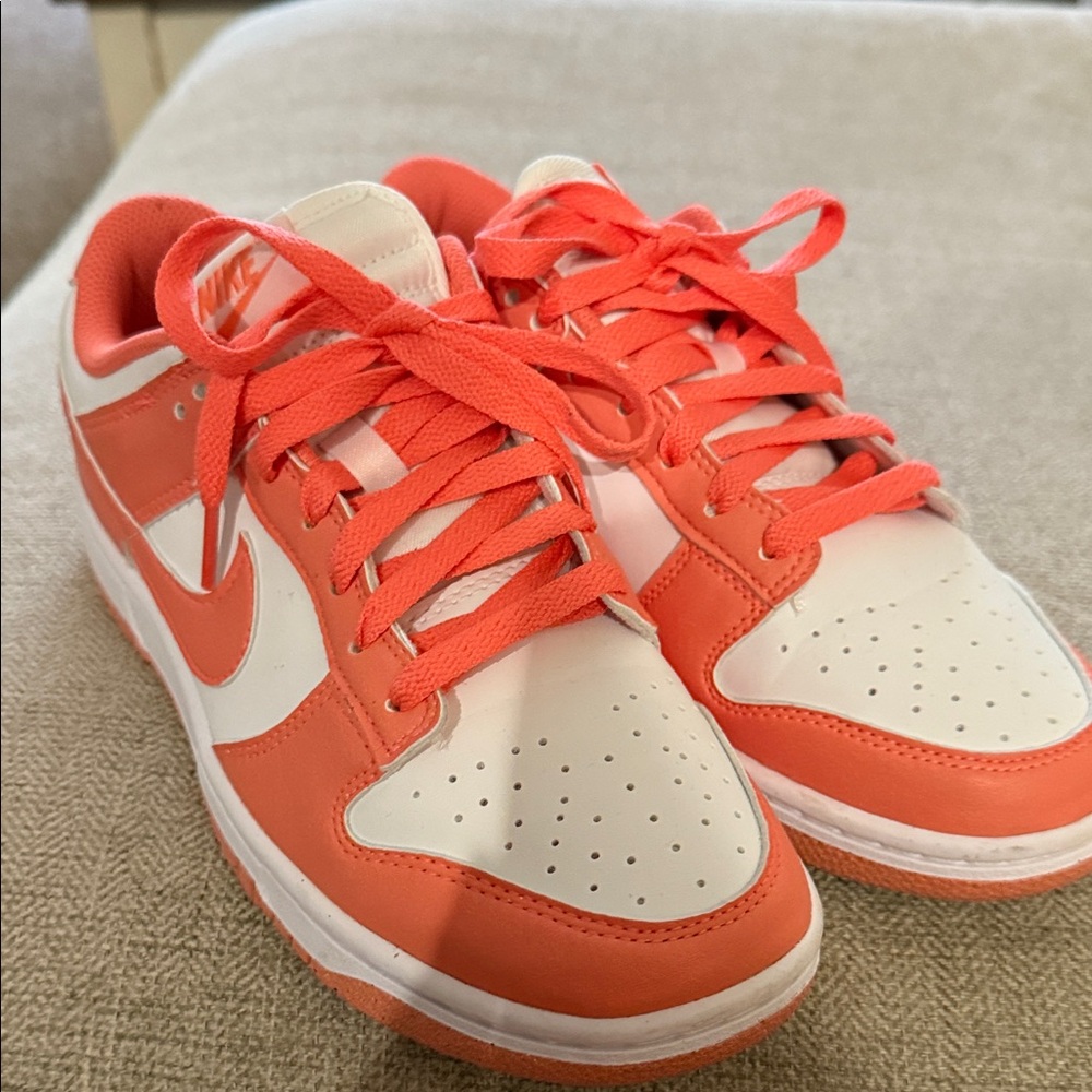 Nike coral and white Dunks